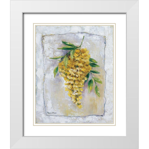 Yellow Laburnum White Modern Wood Framed Art Print with Double Matting by Withaar, Rian