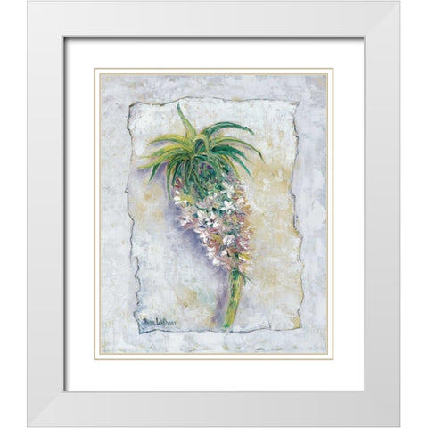 Pineapple bloom White Modern Wood Framed Art Print with Double Matting by Withaar, Rian