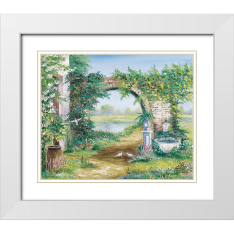 Let the garden go White Modern Wood Framed Art Print with Double Matting by Withaar, Rian