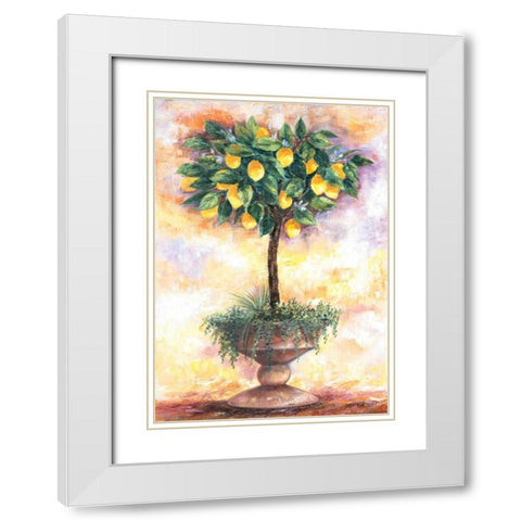 Lemon tree White Modern Wood Framed Art Print with Double Matting by Withaar, Rian