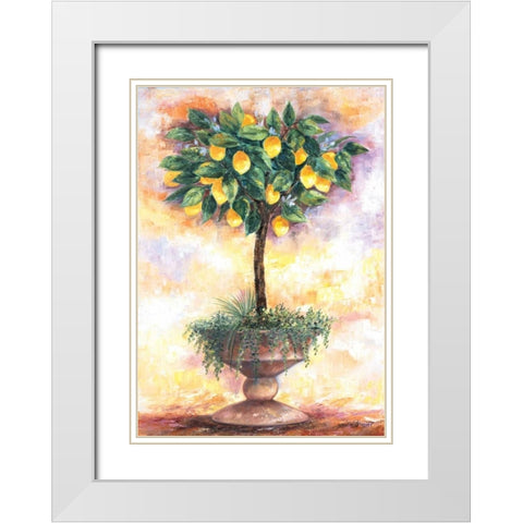 Lemon tree White Modern Wood Framed Art Print with Double Matting by Withaar, Rian