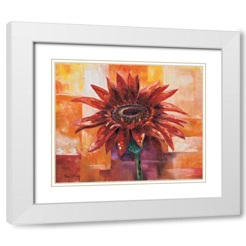 The eye of the flower White Modern Wood Framed Art Print with Double Matting by Withaar, Rian