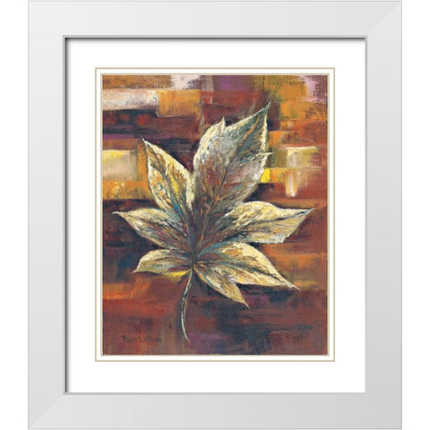 European oak leaf White Modern Wood Framed Art Print with Double Matting by Withaar, Rian