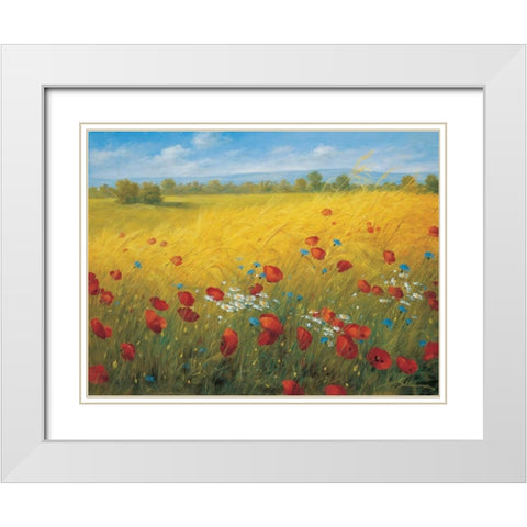 Sparkling field I White Modern Wood Framed Art Print with Double Matting by Scholnhammer, Heinz