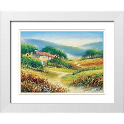 A path of purpose White Modern Wood Framed Art Print with Double Matting by de Jong, Johan