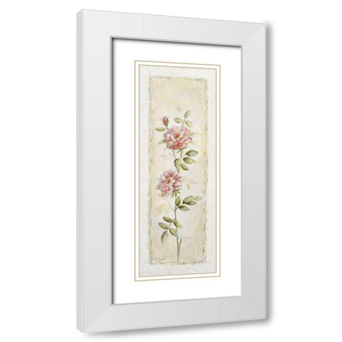 Garden delight- rose White Modern Wood Framed Art Print with Double Matting by Bonet, Julia