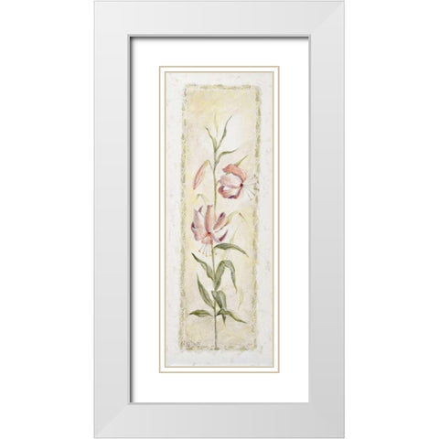 Garden delight-lily White Modern Wood Framed Art Print with Double Matting by Bonet, Julia