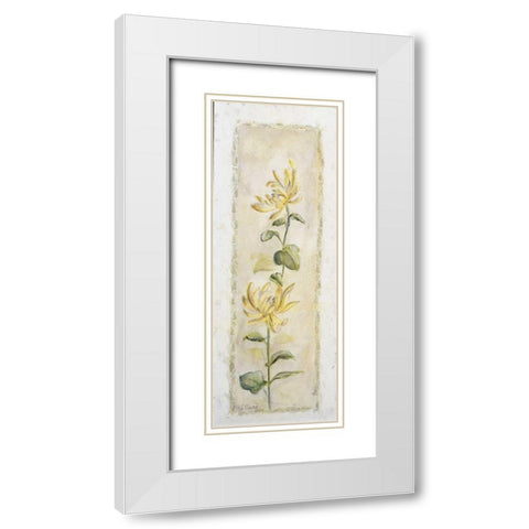 Garden delight-chrysantuemum White Modern Wood Framed Art Print with Double Matting by Bonet, Julia