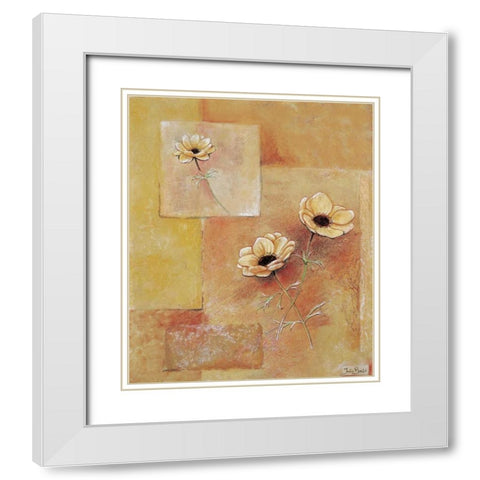A block of flowers I White Modern Wood Framed Art Print with Double Matting by Bonet, Julia
