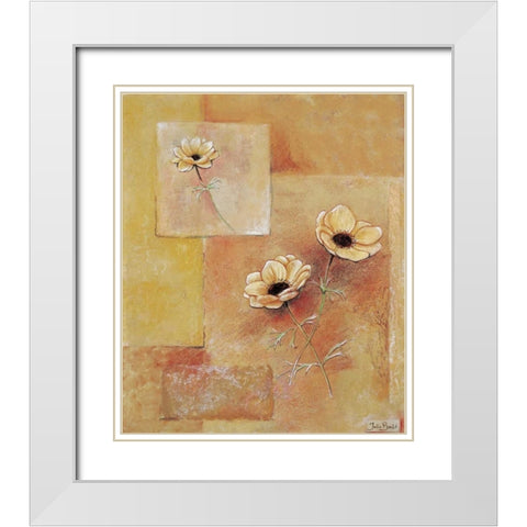 A block of flowers I White Modern Wood Framed Art Print with Double Matting by Bonet, Julia