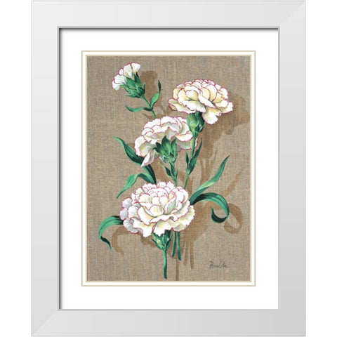 Pretty floral II White Modern Wood Framed Art Print with Double Matting by Kumorek, Krysztov