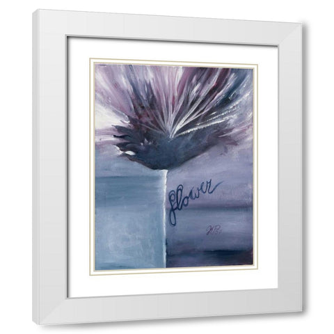 Purple bleu II White Modern Wood Framed Art Print with Double Matting by Peters, Kristel