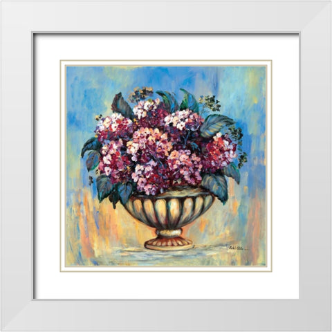 Red hydrangea delight White Modern Wood Framed Art Print with Double Matting by Schottler, Katharina