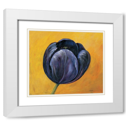 Purple tulip I White Modern Wood Framed Art Print with Double Matting by Schottler, Katharina