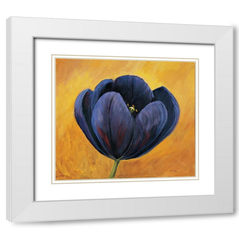 Purple tulip II White Modern Wood Framed Art Print with Double Matting by Schottler, Katharina