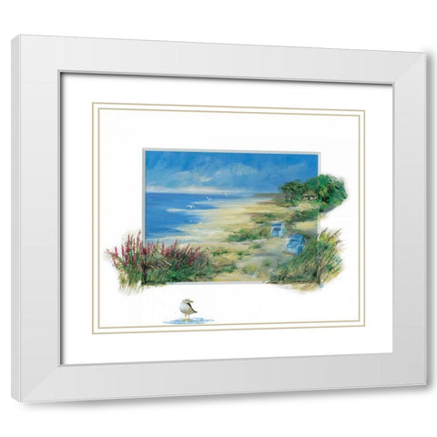 Ostseekuste II White Modern Wood Framed Art Print with Double Matting by Schottler, Katharina