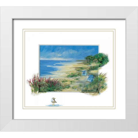 Ostseekuste II White Modern Wood Framed Art Print with Double Matting by Schottler, Katharina