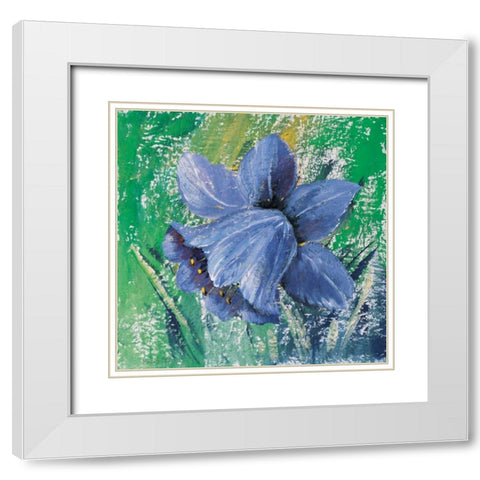 Purple calyx White Modern Wood Framed Art Print with Double Matting by Schottler, Katharina