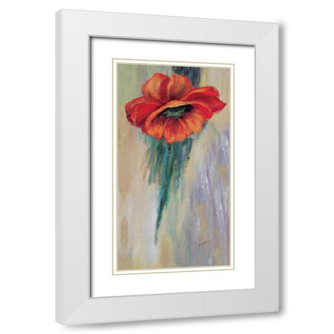 Red poppy I White Modern Wood Framed Art Print with Double Matting by Schottler, Katharina