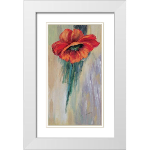 Red poppy I White Modern Wood Framed Art Print with Double Matting by Schottler, Katharina