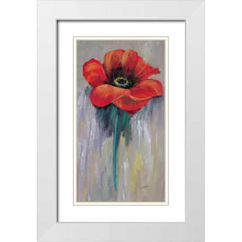 Red poppy II White Modern Wood Framed Art Print with Double Matting by Schottler, Katharina