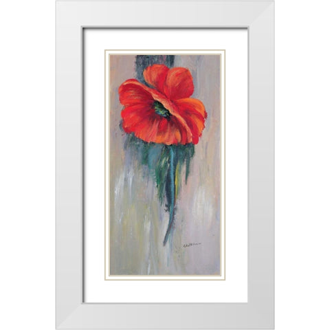 Red poppy III White Modern Wood Framed Art Print with Double Matting by Schottler, Katharina