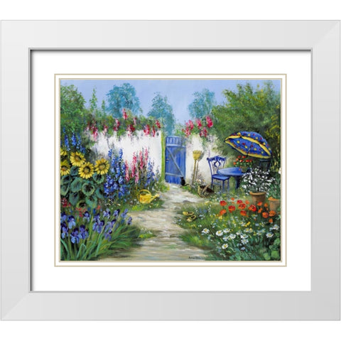 Sparkling backyard White Modern Wood Framed Art Print with Double Matting by Schottler, Katharina