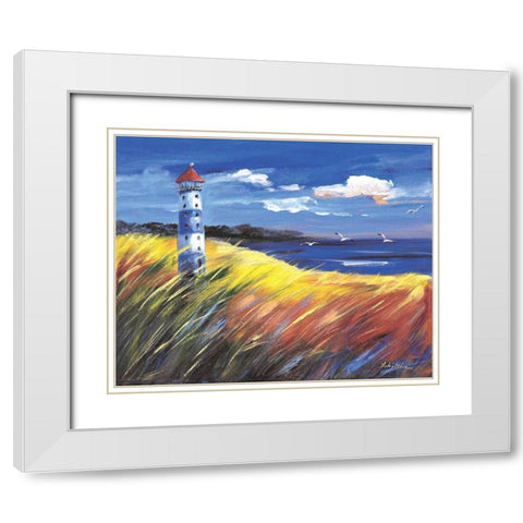 Lighthouse I White Modern Wood Framed Art Print with Double Matting by Schottler, Katharina