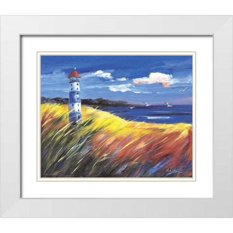Lighthouse I White Modern Wood Framed Art Print with Double Matting by Schottler, Katharina