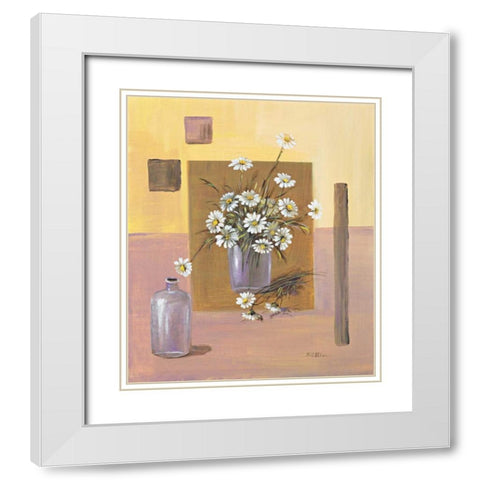 Say it with flowers II White Modern Wood Framed Art Print with Double Matting by Schottler, Katharina