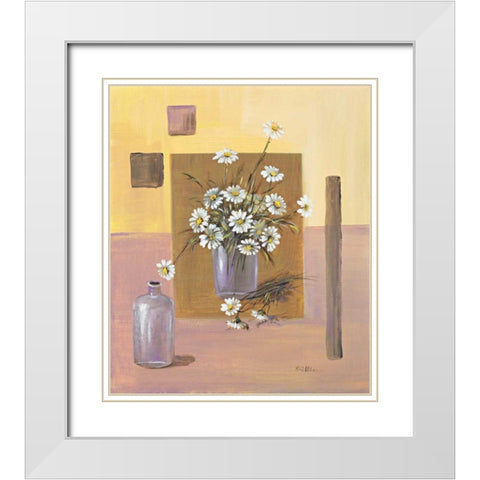 Say it with flowers II White Modern Wood Framed Art Print with Double Matting by Schottler, Katharina