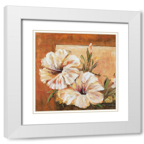 Classic Flower l White Modern Wood Framed Art Print with Double Matting by Schottler, Katharina