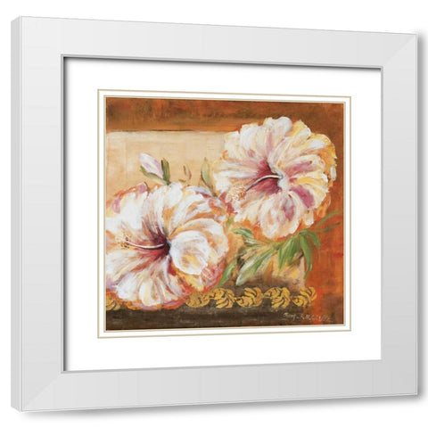Classic Flower ll White Modern Wood Framed Art Print with Double Matting by Schottler, Katharina