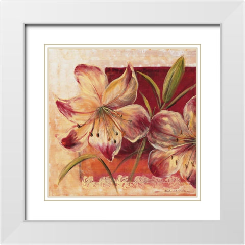 Classic Flower lll White Modern Wood Framed Art Print with Double Matting by Schottler, Katharina