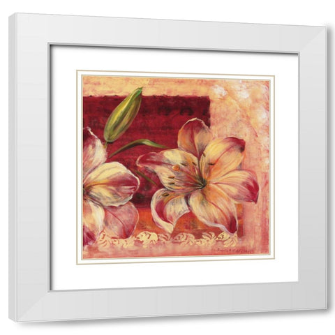 Classic Flower lV White Modern Wood Framed Art Print with Double Matting by Schottler, Katharina