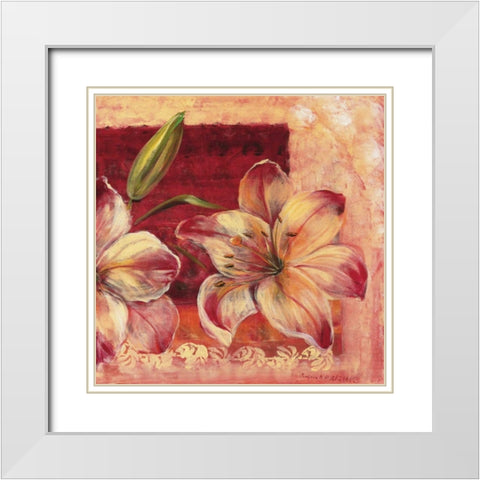 Classic Flower lV White Modern Wood Framed Art Print with Double Matting by Schottler, Katharina