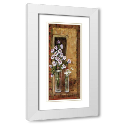 Botanical V White Modern Wood Framed Art Print with Double Matting by Schottler, Katharina