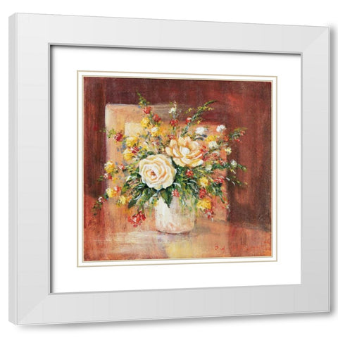 Flores Espanol ll White Modern Wood Framed Art Print with Double Matting by Schottler, Katharina