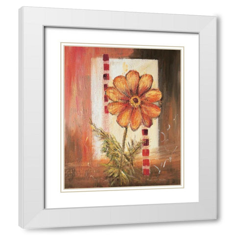 Flores Power l White Modern Wood Framed Art Print with Double Matting by Schottler, Katharina