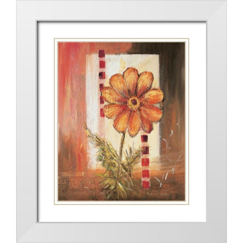 Flores Power l White Modern Wood Framed Art Print with Double Matting by Schottler, Katharina