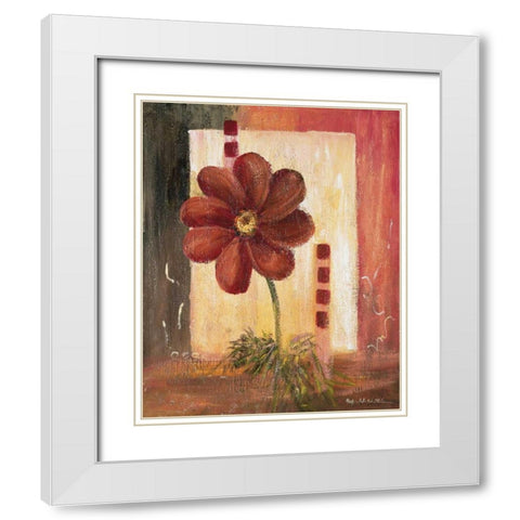 Flores Power ll White Modern Wood Framed Art Print with Double Matting by Schottler, Katharina