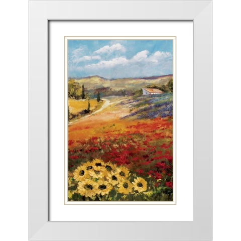 Italy sunflower II White Modern Wood Framed Art Print with Double Matting by Schottler, Katharina