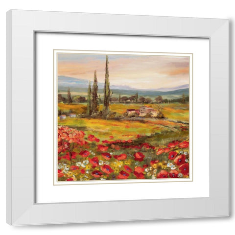 Trytic II White Modern Wood Framed Art Print with Double Matting by Schottler, Katharina