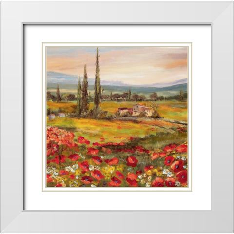 Trytic II White Modern Wood Framed Art Print with Double Matting by Schottler, Katharina