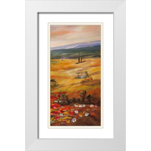 Trytic II White Modern Wood Framed Art Print with Double Matting by Schottler, Katharina