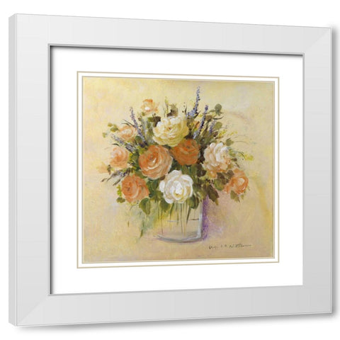 Tradition bouqet I White Modern Wood Framed Art Print with Double Matting by Schottler, Katharina