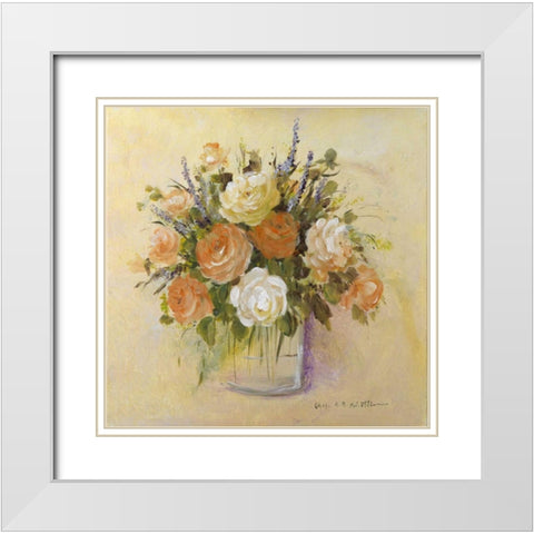 Tradition bouqet I White Modern Wood Framed Art Print with Double Matting by Schottler, Katharina