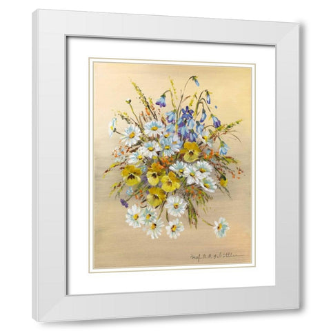 Roadside bouquet I White Modern Wood Framed Art Print with Double Matting by Schottler, Katharina