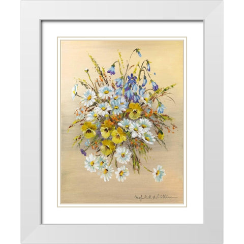 Roadside bouquet I White Modern Wood Framed Art Print with Double Matting by Schottler, Katharina