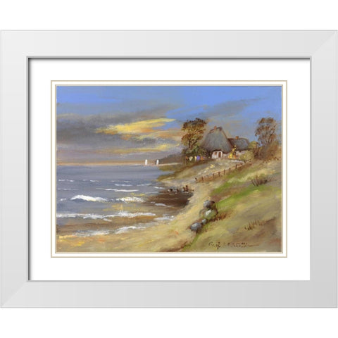 View II White Modern Wood Framed Art Print with Double Matting by Schottler, Katharina